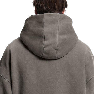 New Style Winter Oversize Drop Shoulder <b>Thick</b> Acid Wash Zip Up <b>Hoodies</b> For <b>Men</b> High Quality Fleece <b>Men</b> Zipper Washed <b>Hoodies</b> - Product Image 5