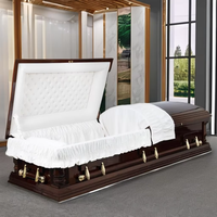 Ataúdes y Féretros Funerarios de Madera Sólida de Alta Calidad al por Mayor, Estilo Moderno Norteamericano, con Opciones de Recuerdos, Directo de Fábrica