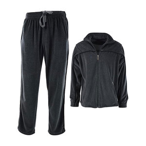 Ensemble de survêtement 2 pièces tendance pour l'hiver, tenue en coton épais et chaud avec pantalon de jogging assorti, vêtements de sport élégants, anthracite - Product Image 2
