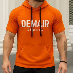 Pull athlétique hommes de qualité supérieure décontracté coupe ajustée respirant antistatique 100% Polyester séchage rapide Streetwear mode t-shirt - Product Image 5