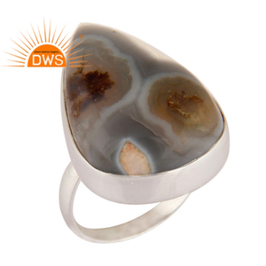 Best Quality 925 Sterling Silver Natural Solar <b>Ice</b> Gemstone Stackable <b>Ring</b> Custom Jewelry Manufacturer - Product Image 1