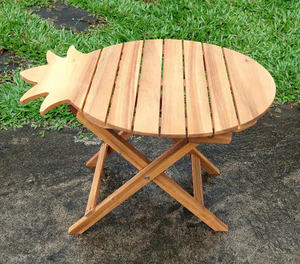 Table pliante en bois extérieure compacte et portable en forme de poisson confortable pour un usage hôtelier et extérieur - Product Image 1