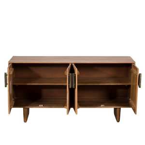 Hiện đại rãnh gỗ <span class=keywords><strong>sideboard</strong></span> độc đáo Vòng Kim Loại xử lý, lưu trữ phong phú, phòng khách tự chọn. - Product Image 2