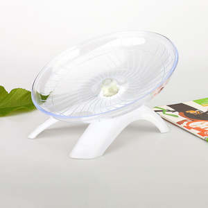 Roue de course pour hamster en plastique, jouet pour petits animaux avec plateau silencieux en forme de soucoupe volante - Product Image 6