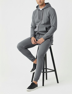 High Quality Customized Best Selling Tracksuits Men Soft Cotton Hoodie Tracksuit <b>Zip</b>-<b>Up</b> Hoodie Jogger Pants Cozy Home & Lounge - Product Image 4