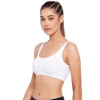 Soutien-gorge de sport pour femme, blanc uni, sur mesure, respirant, écologique, séchage rapide, une pièce, tricoté, couvrant entièrement la poitrine, 95% coton, 5% élasthanne