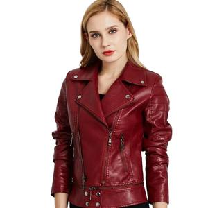 Manteau d'hiver pour femmes nouvelles dames veste en cuir de peau de mouton véritable avec Style Explosion court Denim revers Outwear hauts à la mode - Product Image 5