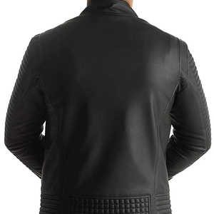 Wholesale Customized Colors Sizes Men Slim Leather Jacket Stand Collar Front Logo <b>Waterproof</b> Windproof Breathable Winter Warm - Product Image 4