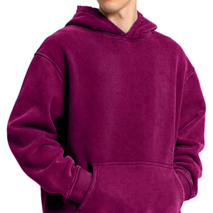 Nuage Douceur Hommes 100% Coton Polaire Brossé Hoodies Acid Wash Vintage Hoodies Unisexe Oversize Hoodies - Product Image 3