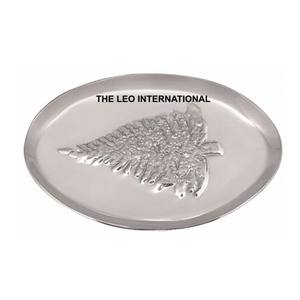 Plateau de Noël en métal aluminium de forme ronde, poli et brillant, fait à la main de luxe, vente à chaud, excellente qualité, accent de Noël - Product Image 1