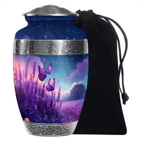 Urnes de crémation en métal fabriquées à la main avec gravure personnalisée pour une décoration funéraire commémorative intemporelle - Product Image 6