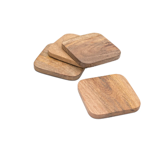 AK Dessous de verre carré en bois de haute qualité en laiton de couleur bois naturel Lot de 4 pour vaisselle/ustensiles de cuisine - Product Image 4