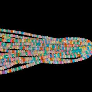 Cuentas de Rondelle facetadas de ópalo de discoteca, cuentas de piedras preciosas multicolores naturales de 4-5mm para hacer joyas, collar, pulsera, suministro al por mayor - Product Image 6