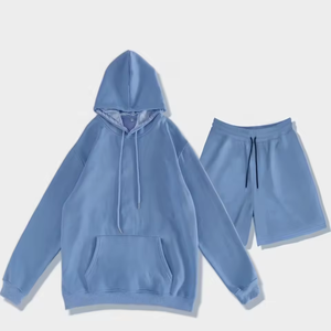 Conjunto de pantalones cortos a juego con sudadera y logotipo personalizado OEM - Product Image 2