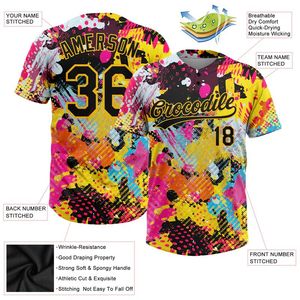 Pintura texturizada Jerseys Nombre Número Sublimación personalizada Softball Béisbol Botón Jersey 2 botones béisbol Club Jersey Venta al por mayor - Product Image 3