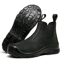Bottes de Sécurité Noires en Cuir Caterpillar, Chaussures de Travail Industrielles pour Hommes