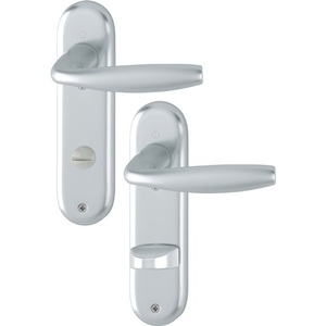 HOPPE Short Escutcheon Set with Rounded Lever Handle New York 1810/273KP Aluminium F1 SK/OL <b>Fireplace</b> Sets & <b>Accessories</b> - Product Image 1