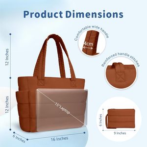 महिलाओं के लिए कस्टम बड़ी क्षमता वाली टोट बैग जिपर यात्रा के काम के लिए हल्का हैंडबैग जिपर हर जरूरी सामान टोट बैग - Product Image 3