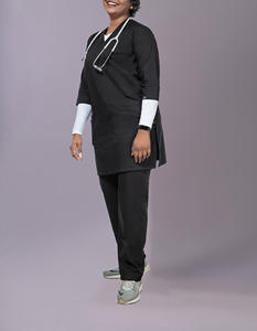 Uniformes Médicos de Hospital de Moda para Fabricantes OEM, Conjuntos de Uniformes Quirúrgicos Bordados de Manga Corta Elásticos de Talla Grande Unisex para Verano - Product Image 5