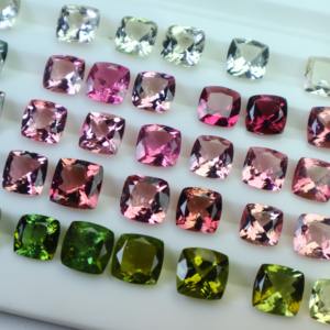 Turmalina Multicolor de Alta Calidad, Corte Cojín de 7x8 mm, Gema Suelta Natural Pulida para Fabricación de Joyas, Proveedor - Product Image 6