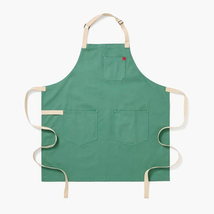 Delantal Verde Resistente y Moderno con Tres Bolsillos, de Lona Tejida, Estilo Simple, Lavable a Máquina, para Cocinar y Uso Diario - Product Image 1