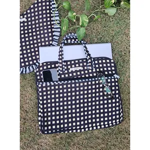 Sac fourre-tout moderne en PC souple pour ordinateur portable avec fermeture éclair, mallette de protection mignonne pour le travail - Product Image 1