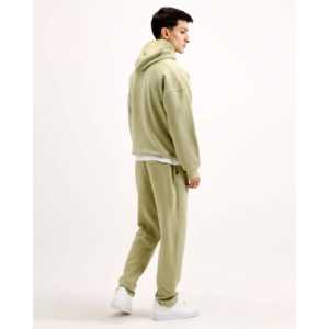 Sudadera con Capucha Sage Green Essential, Tejido French Terry Grueso, con Bordado 3D y Estampado en Color Carbón - Product Image 1