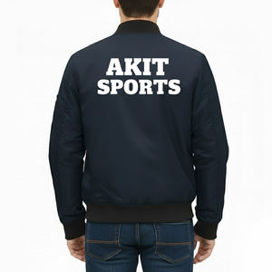 Blouson d'hiver pour homme de qualité supérieure, coupe bomber, coupe-vent, respirant, col en V, fermeture éclair sur le devant, logo, vêtement décontracté, couleur personnalisée - Product Image 2