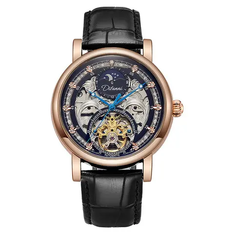 men automatic swiss watch style eta Waterproof multifunction skeleton mechanical watch