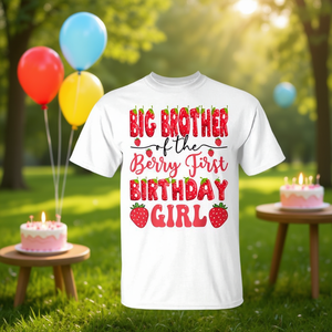 Maglietta Personalizzata 'Big Brother of the Berry' per la Prima Festa di Compleanno della Bambina, Prodotto Promozionale - Product Image 3