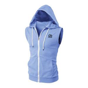 Pakistan Manufacture Men Sleeveless <b>Workout</b> <b>Hoodies</b> Custom Printed Logo Casual Men Sleeveless <b>Hoodies</b> - Product Image 3