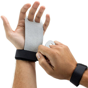 อุปกรณ์ป้องกันฝ่ามือหนังสีดำสีเทาสำหรับเล่นยิมนาสติกอุปกรณ์ป้องกันฝ่ามือการฝึกยกน้ำหนักโดยอุตสาหกรรมที่น่าตื่นตาตื่นใจ - Product Image 3