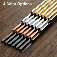 Panneaux muraux décoratifs modernes en acier inoxydable à rayures 3D, panneau de grille murale idéal pour l'intérieur des hôtels et appartements