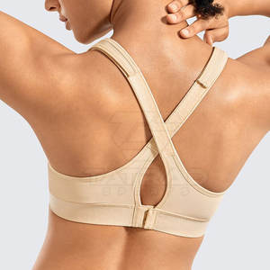 Nouveau design soutien-gorge de sport sans bretelles pour femme, col en U, logo frontal, respirant, séchage rapide, maintien moyen, tailles et couleurs personnalisables, idéal pour la gym - Product Image 3