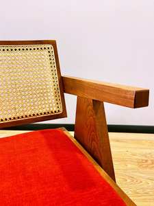 Silla de comedor moderna de mediados de siglo, silla de comedor de mimbre de madera, elegante, duradero, cómodo, perfecto para la sala de estar de oficina - Product Image 3