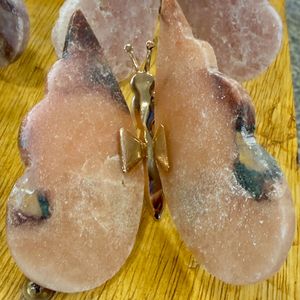 Cristal de Cuarzo Rosa Tallado en Forma de Mariposa, Adorno de Piedra Pulida, Decoración Feng Shui para el Hogar, Regalo - Product Image 1