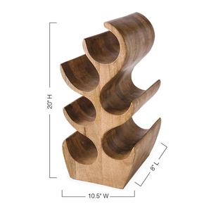 Estante de madera para vino de estilo americano, almacenamiento en encimera, soporte para 6 botellas de vino para Bar, restaurante, Hotel y decoración del hogar - Product Image 4