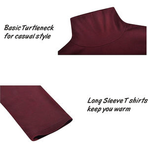 Camisetas de manga larga con cuello de tortuga de diseño liso de otoño para hombre - Product Image 4