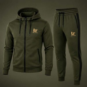 Men Acid Wash Summer Solid 2 in 1 Tracksuit Zip up <b>Hoodie</b> Jogger Pants Breathable Stretch Sportswear Casual Wear - Product Image 1