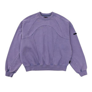 Customized Logo Crew Neck <b>Sweater</b> Unisex & comfortable Drop Shoulder Heavyweight <b>Vintage</b> Acid Wash Patchwork Men's Sweatshirt - Product Image 2