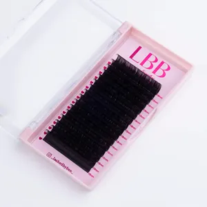 Extensiones de Pestañas Clásicas LBB Cashmere Trays D Curl, Fibra PBT Coreana de Alta Calidad, 25mm, Longitud Mixta - Product Image 1