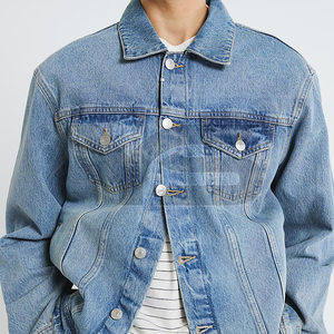 Veste en jean décontractée pour homme de haute qualité - Tissu en viscose respirant, séchage rapide, coupe-vent, logo personnalisé sur le devant, lavée - Product Image 5