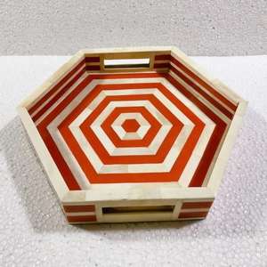 Indian Handmade Mother of Pearl <b>Tray</b> Set Custom Size Bakhoor Burner Mop Set Sustainable Foldable Living Room Metal Inlay - Product Image 4