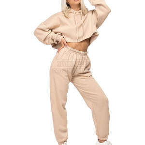 Design Your Own <b>Women</b> Crop <b>Top</b> Tracksuit <b>Long</b> <b>Sleeve</b> Casual Wear <b>Women</b> <b>Sports</b> Tracksuits For Sale - Product Image 1