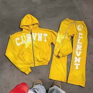 Survêtement de jogging streetwear en molleton 100 % coton coupe classique OEM pour homme – Logo et couleurs personnalisés – Sur mesure pour le fitness - Product Image 3