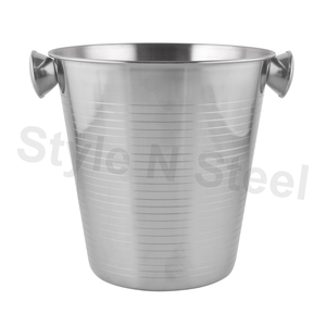 Cubo de Hielo Clásico de Acero Inoxidable de Diseño Sostenible para Fiestas, Cubo de Metal Redondo para Uso - Product Image 2