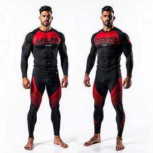 ชุดป้องกันผื่น MMA แบบสั่งตัดตามแบบพรีเมียมชุดสวมใส่สำหรับแข่งขันกันยูวีกันระบายอากาศได้ดีมีลายพิมพ์ซับลิเมชันตามสั่ง - Product Image 2