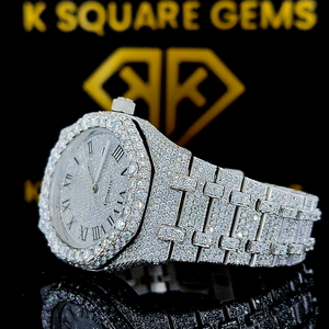 Nuevo Reloj Inteligente Unisex de Lujo de 42 mm con Diamantes de Claridad VVS, Correa de Acero Inoxidable, Accesorio de Negocios, Cristal Antiguo Resistente al Agua - Product Image 2