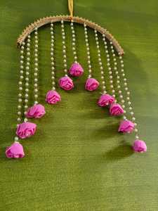 ที่แขวนติดผนังรูปพระจันทร์ครึ่งดวงดอกไม้หรูหราสำหรับตกแต่งบ้านการตกแต่งความฝัน Gota การแขวนสีสันของตกแต่งงานแต่งงาน navratri Diwali Eid - Product Image 5