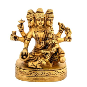 รูปปั้นทองเหลืองลอร์ด dattatreya Idol Bhagwan Datta Murti สำหรับตกแต่งบ้านสำนักงาน pooja Figurine trimurti พระเจ้าสำหรับตกแต่งบ้าน - Product Image 1